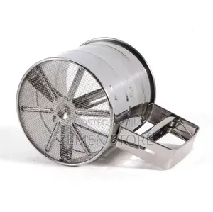 Stainless Steel Hand-Press Flour Sifter Cup – የዱቄት መንፊያ