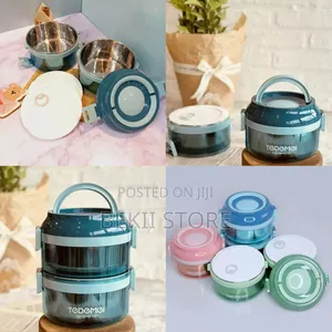Tedmei 2 Layer Stainless Still Lunch Box የህፃናት ምሳ እቃ