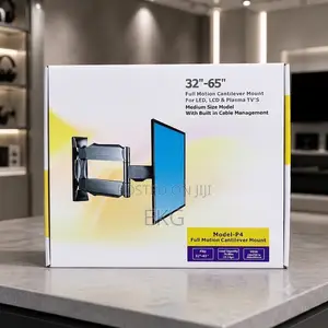 Model-P4 Full Motion TV Wall Mount Bracket (32"-65") - የቲቪ ማሰሪያ ማገጣጠሚያ