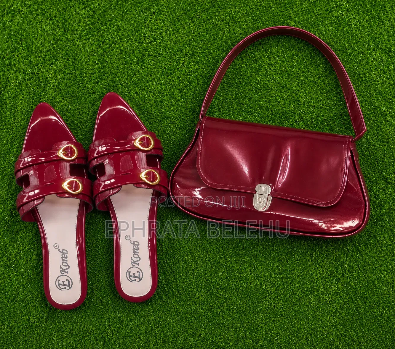 Women's Flat Shoes and Bag
