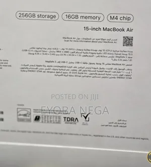New Laptop Apple MacBook Air 2025 M4 16GB Apple M4 SSD 256GB