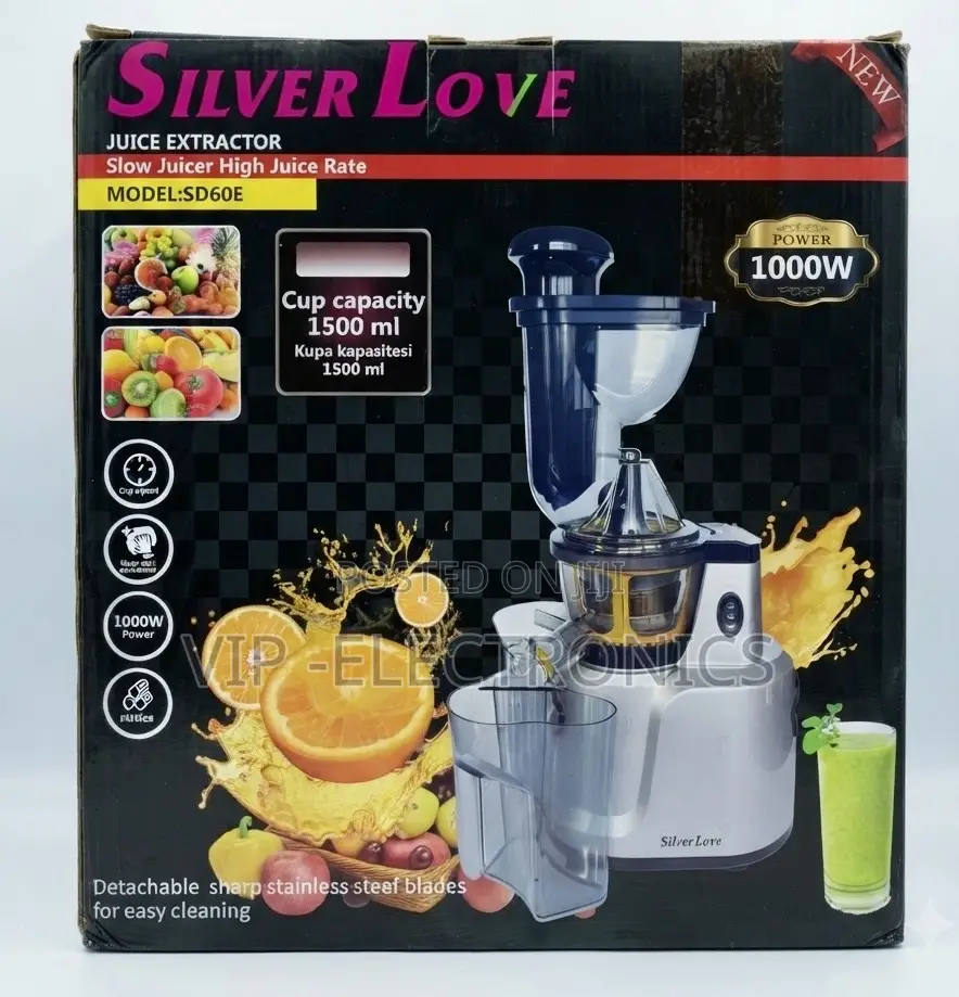 Silver Love Slow Juicer Juice Extractor 1000W | 1500ml Capacity