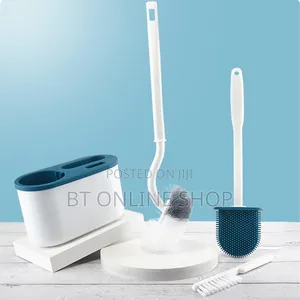 Wall-Mounted 3in1 Toilet Cleaning Brush With Brush Holder