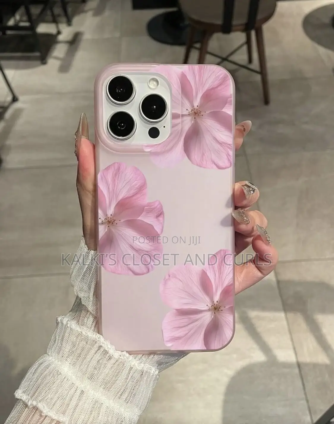 Pink Flower Elements Fashion 1pc Pink Sakura Floral Print Phone Case