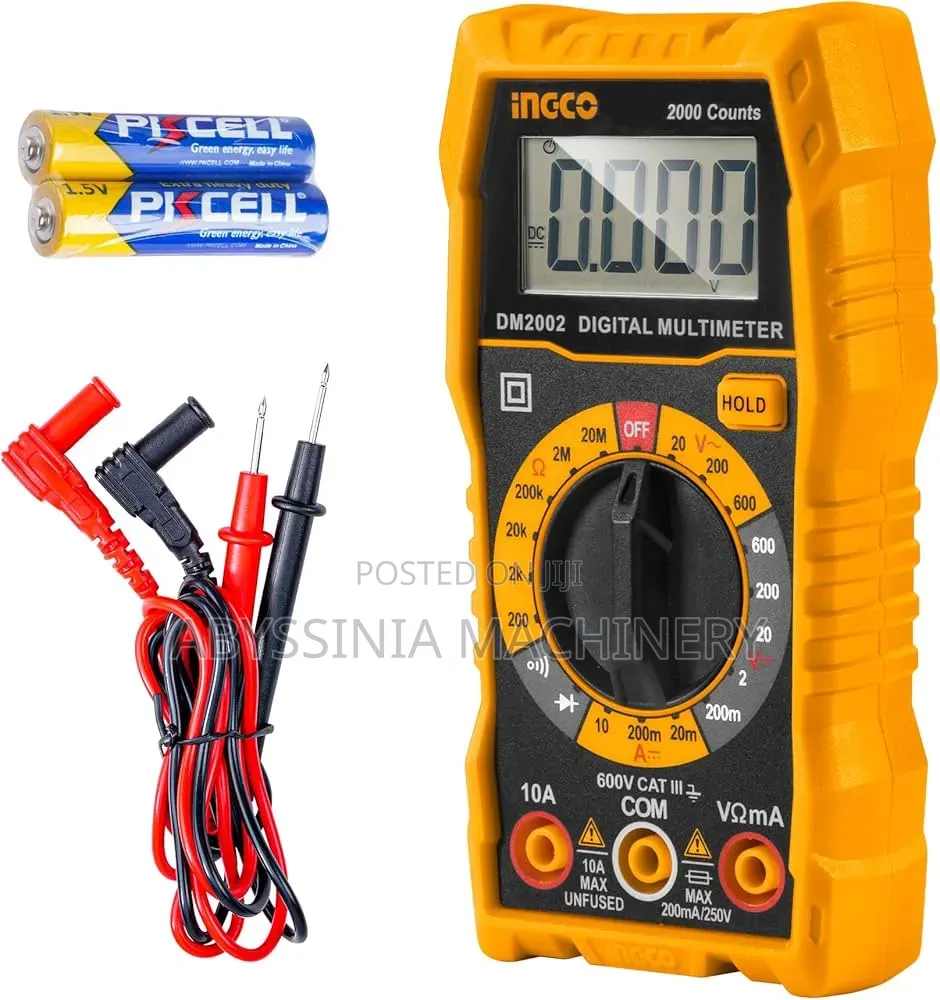 INGCO DM2002 Digital Multimeter 2000 Counts | Voltage, Current Res