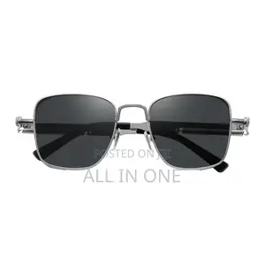 Men’s Rectangular Metal Frame Sunglasses
