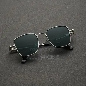 Men’s Rectangular Metal Frame Sunglasses
