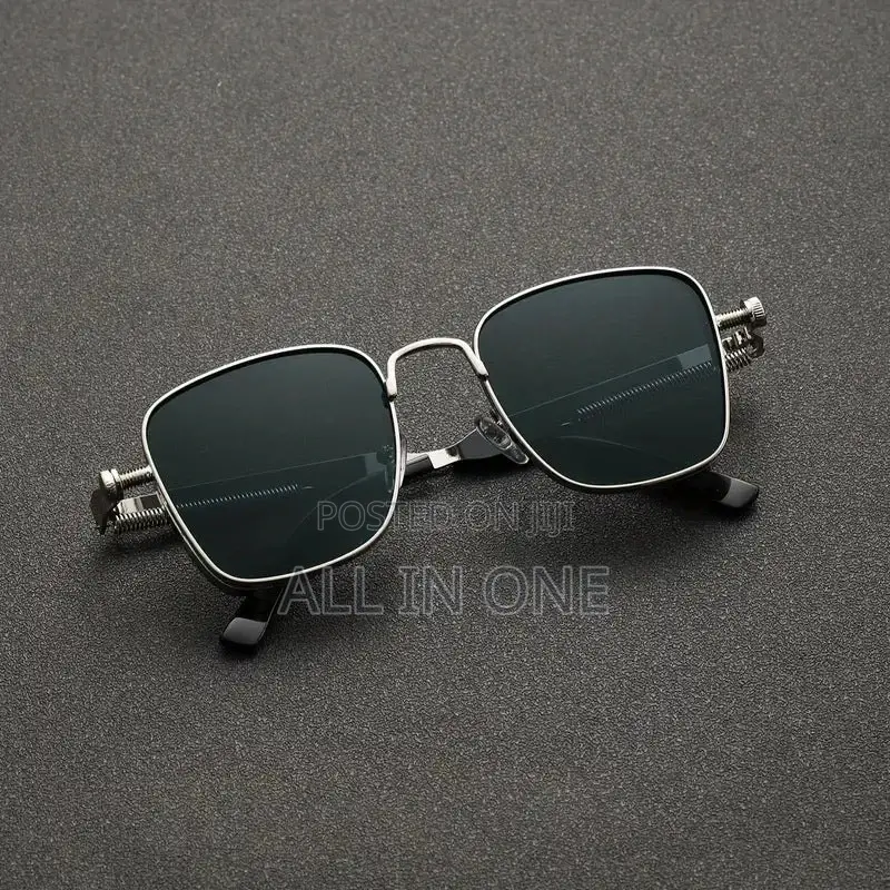 Men’s Rectangular Metal Frame Sunglasses