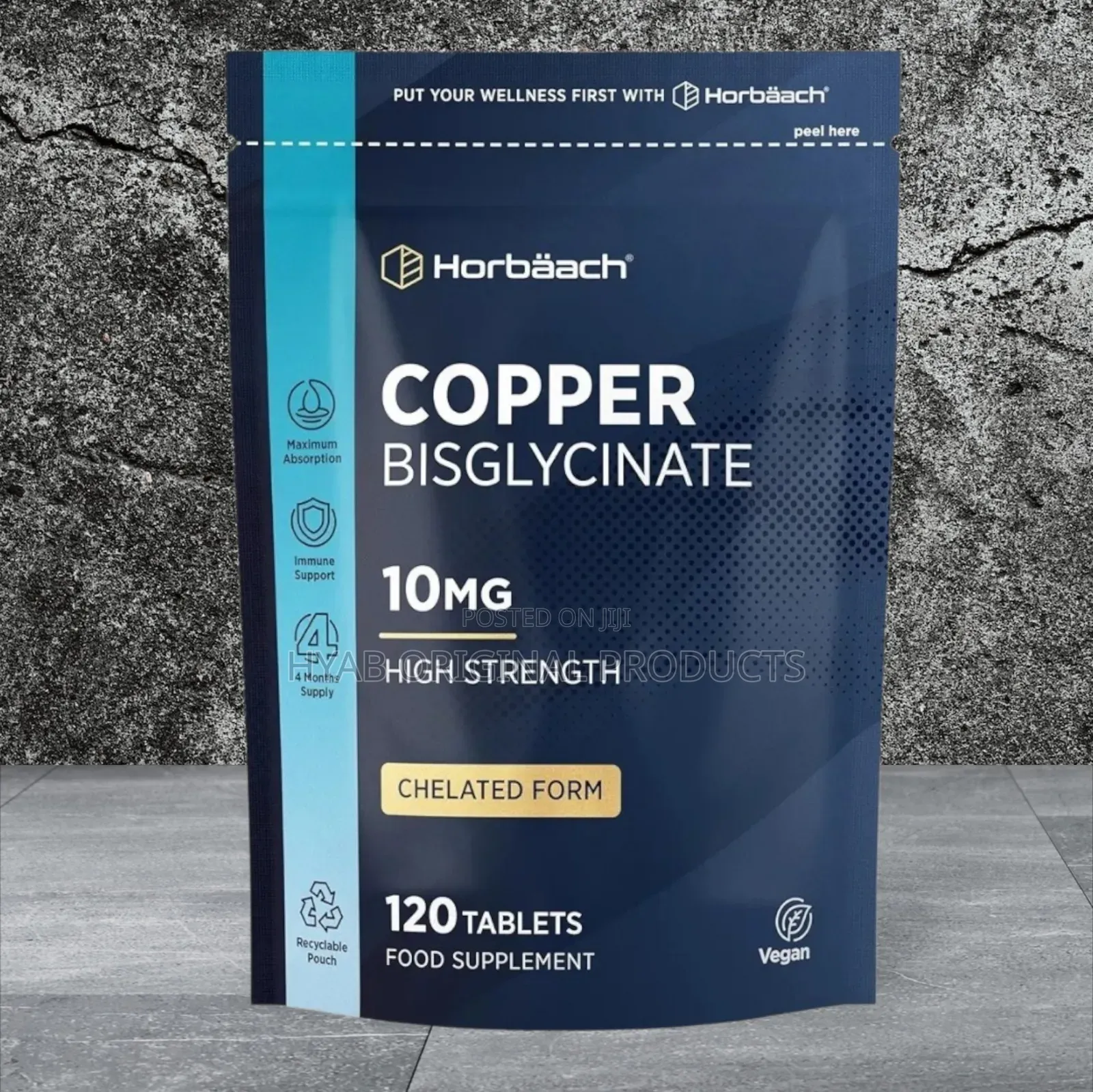 Copper Glycinate 10mg Chelated Form Supplement 120 Vegetarian Capsules