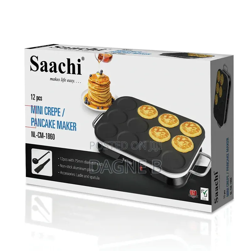 Pancake and Creep Maker Saachi 12PCS Non-Stick ሳቺ ፓንኬክ እና ቂጣ መጋገሪያ