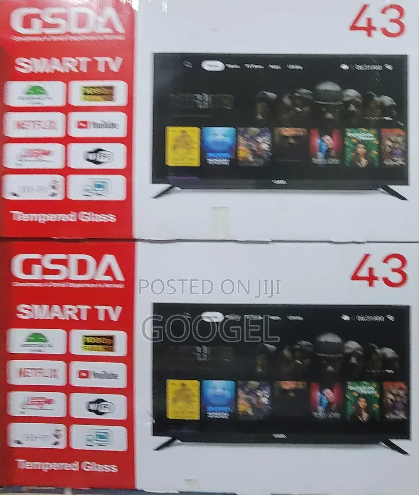 34"inch Gsda Tempered Glass Smart TV