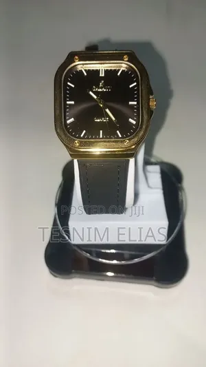 Galaxy Gold and Black Dial Brown and Black Leather Watch