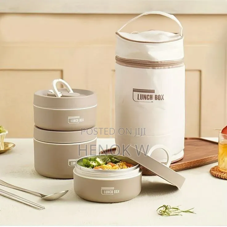 Isolated Lunch Box With Bag ተደራረቢ የልጆች ምሳቃ ባለ 3