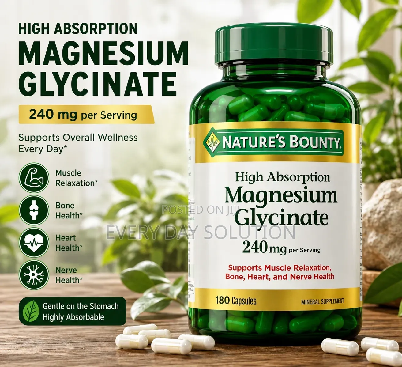 Original Nature's Bounty Magnesium Glycinate 240mg | High Absorption