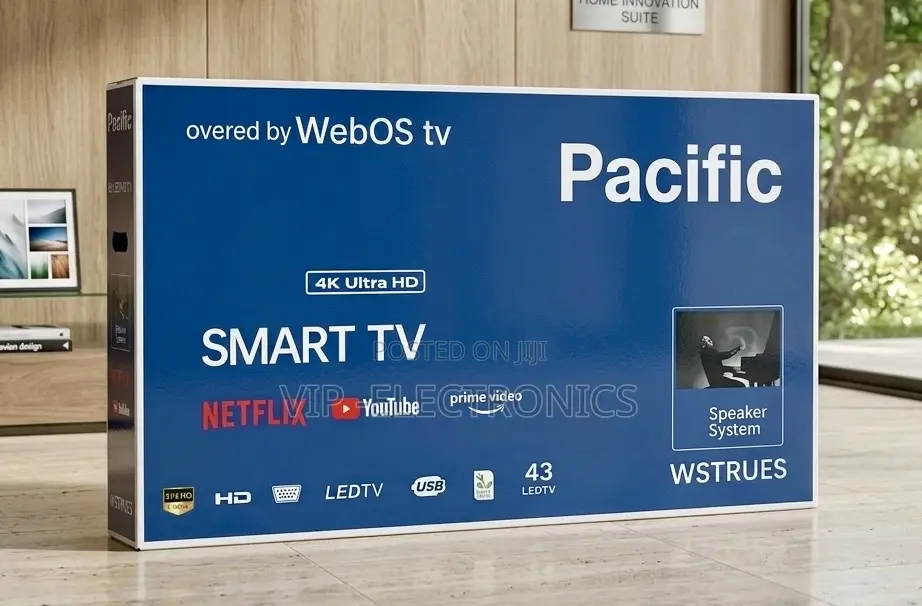 Pacific TV 43-Inch Smart TV, Powered Ultra HD LED Display