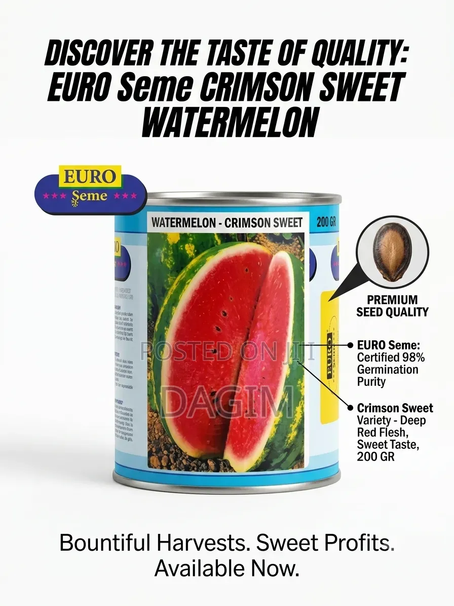 Euro Seme Crimson Sweet Watermelon Seeds.(ጣፋጭ የሀባብ ዘሮች)