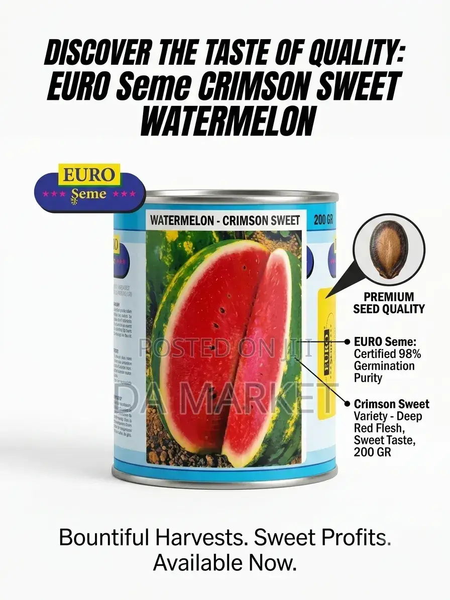 Euro Seme Crimson Sweet Watermelon Seeds.(ጣፋጭ የሀባብ ዘሮች)
