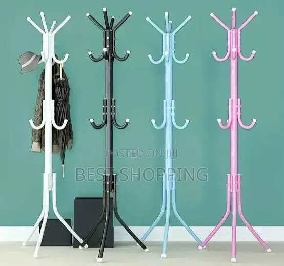 Standing Coat, Jacket, Tie, and Hat Hanger የኮት መስቀያ