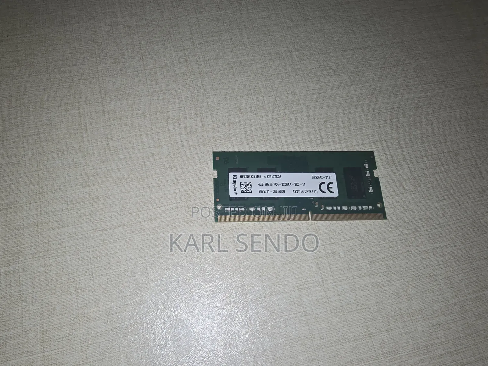 Kingston 4gb 3200mhz Single Stick Laptop Ram