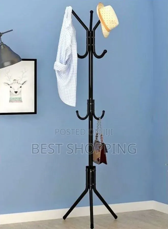 Standing Coat, Jacket, Tie, and Hat Hanger የኮት መስቀያ