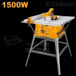 ,Ingco TS150078 Table Saw Featuring a Yellow and Gray Indust