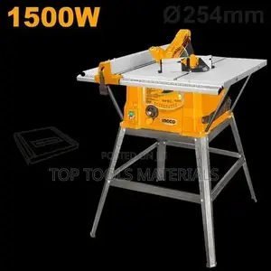 ,Ingco TS150078 Table Saw Featuring a Yellow and Gray Indust