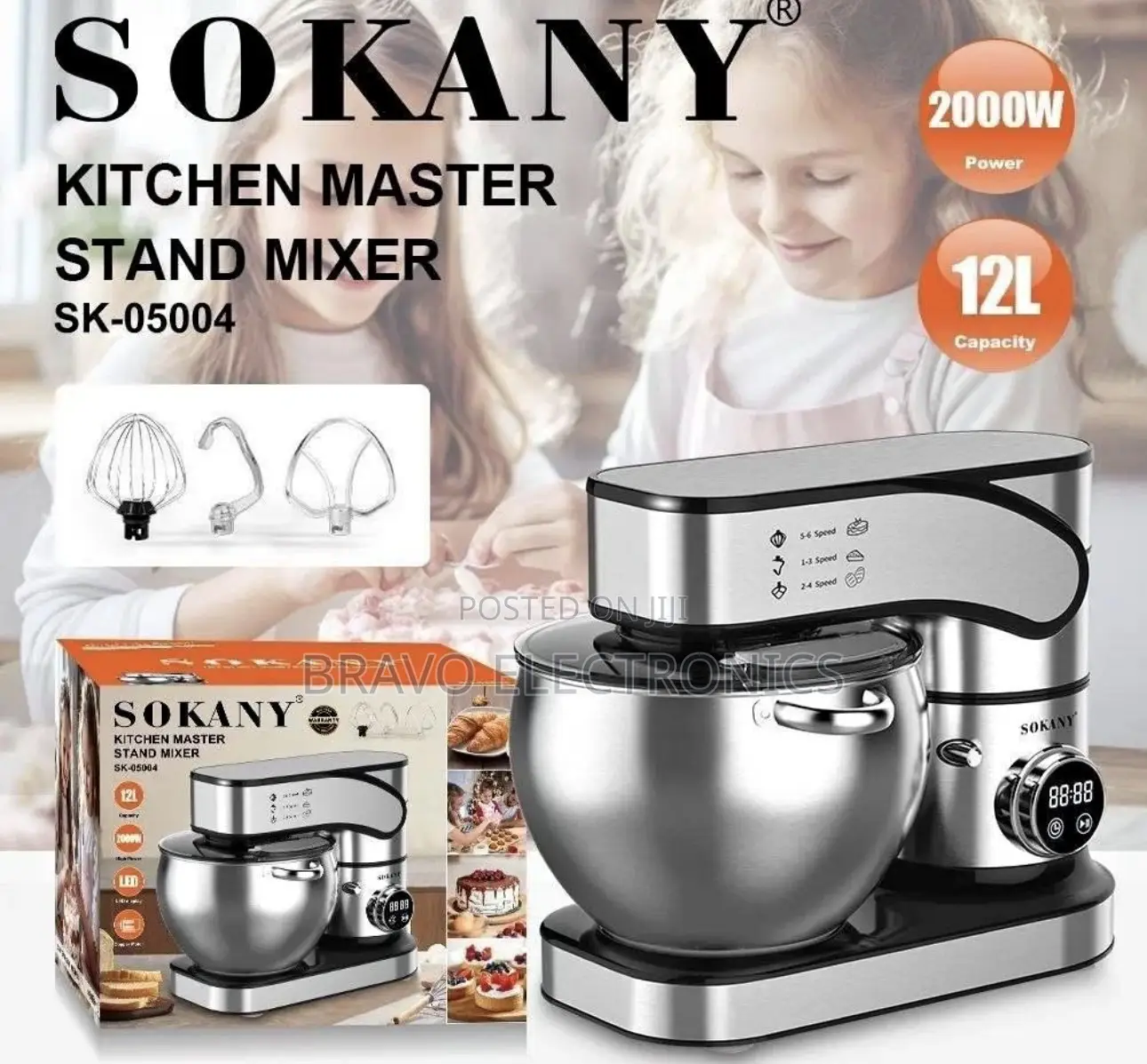 Sokany 12l Stand Mixer | 2000w High Power | Professional Kitchen Mixer
