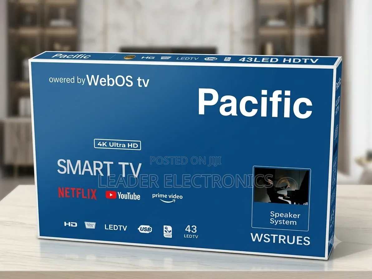 Pacific TV 43" Smart Android TV – Double Glass Design | New 2026 Model
