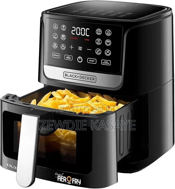 BLACK+DECKER12 in 1 Digital Air Fryer With Window 4.5 L 1500 W