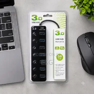 7 Port USB 3.0 Hub ማከፋፈያ - Fast Data Transfer Splitter