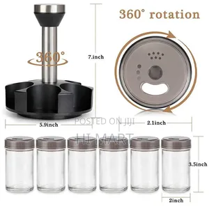 Rotating Kitchen Glass Seasoning Jar