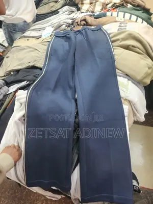 ​Quality Navy Blue Paris Side-Stripe Sweatpants