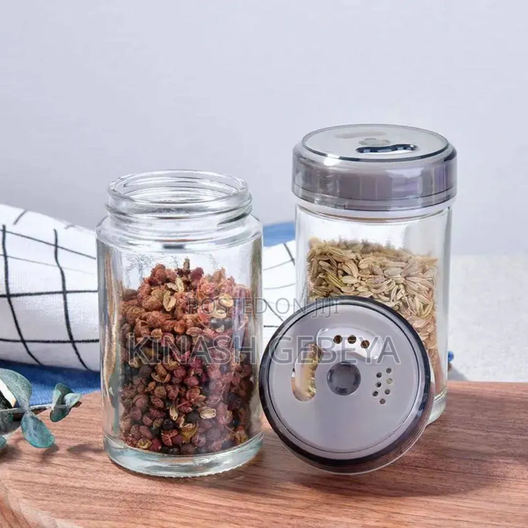 Kitchen Rotating Glass Seasoning Jar