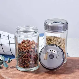 Kitchen Rotating Glass Seasoning Jar
