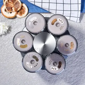 Kitchen Rotating Glass Seasoning Jar