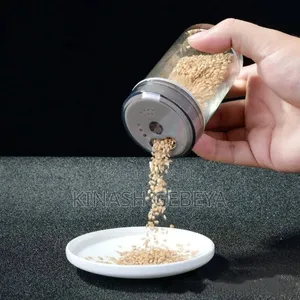Kitchen Rotating Glass Seasoning Jar