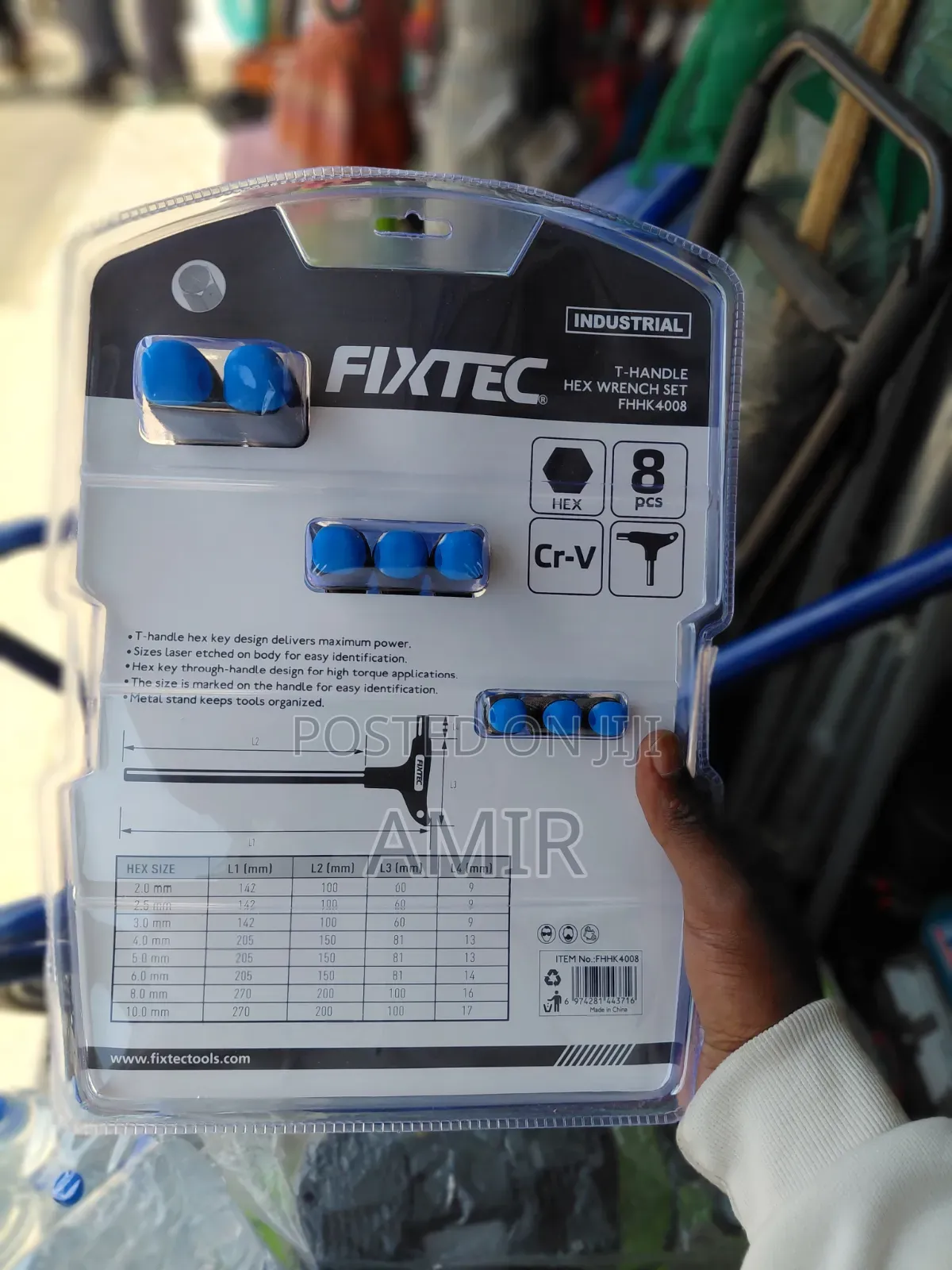 FIXTEC 8-Piece Industrial T-Handle Hex Wrench Set (FHHK4008)