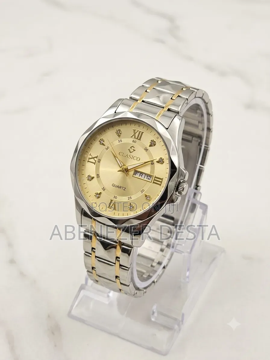 Clasico Quartz Watch Stainless Steel Strap and a Gold-Colored