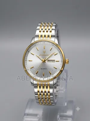 Poedagar Wristwatch Features a Two-Tone Silver D Gold Stainless Steel