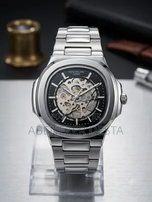 Patek Philippe Nautilus Style Watch Features a Prominent Skeletonized