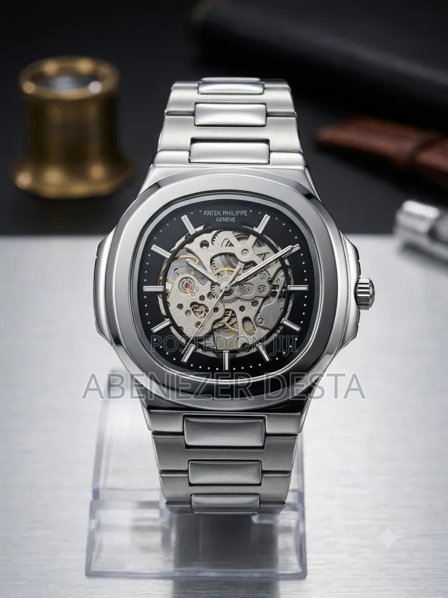 Patek Philippe Nautilus Style Watch Features a Prominent Skeletonized