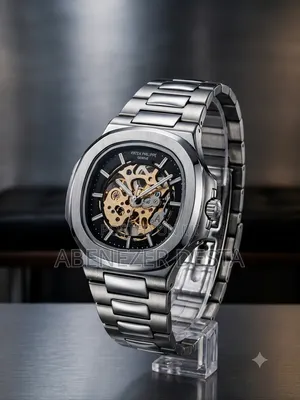 Patek Philippe Nautilus Style Watch Features a Prominent Skeletonized