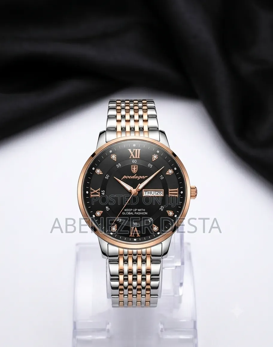 Poedagar Men's Watch, a Business Quartz a Two-Tone Rose Gold