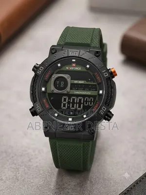 Naviforce NF9241T Digital Sports Watch, Featuring a Black and a Green