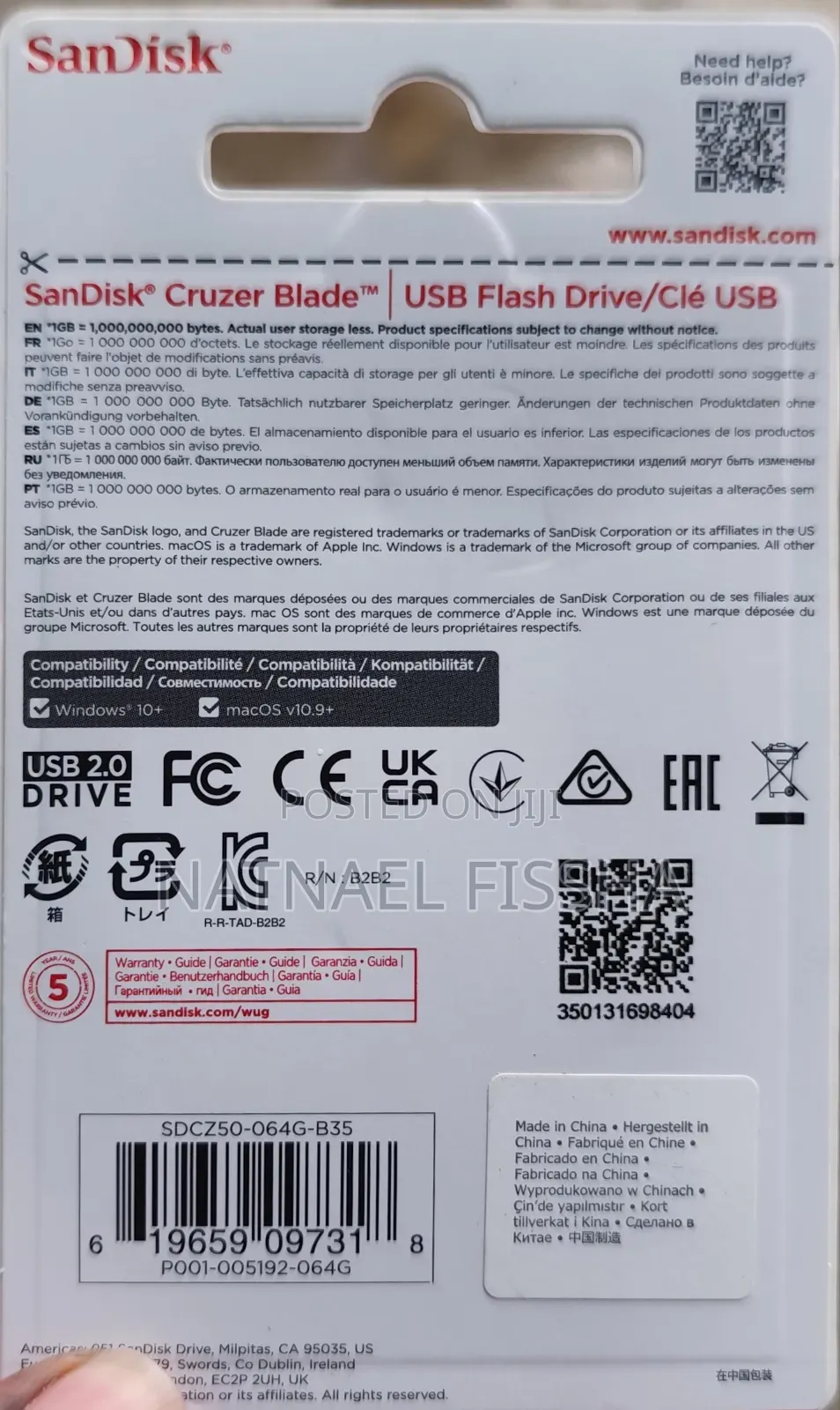 SanDisk Cruzer Blade 64GB Flash Drive