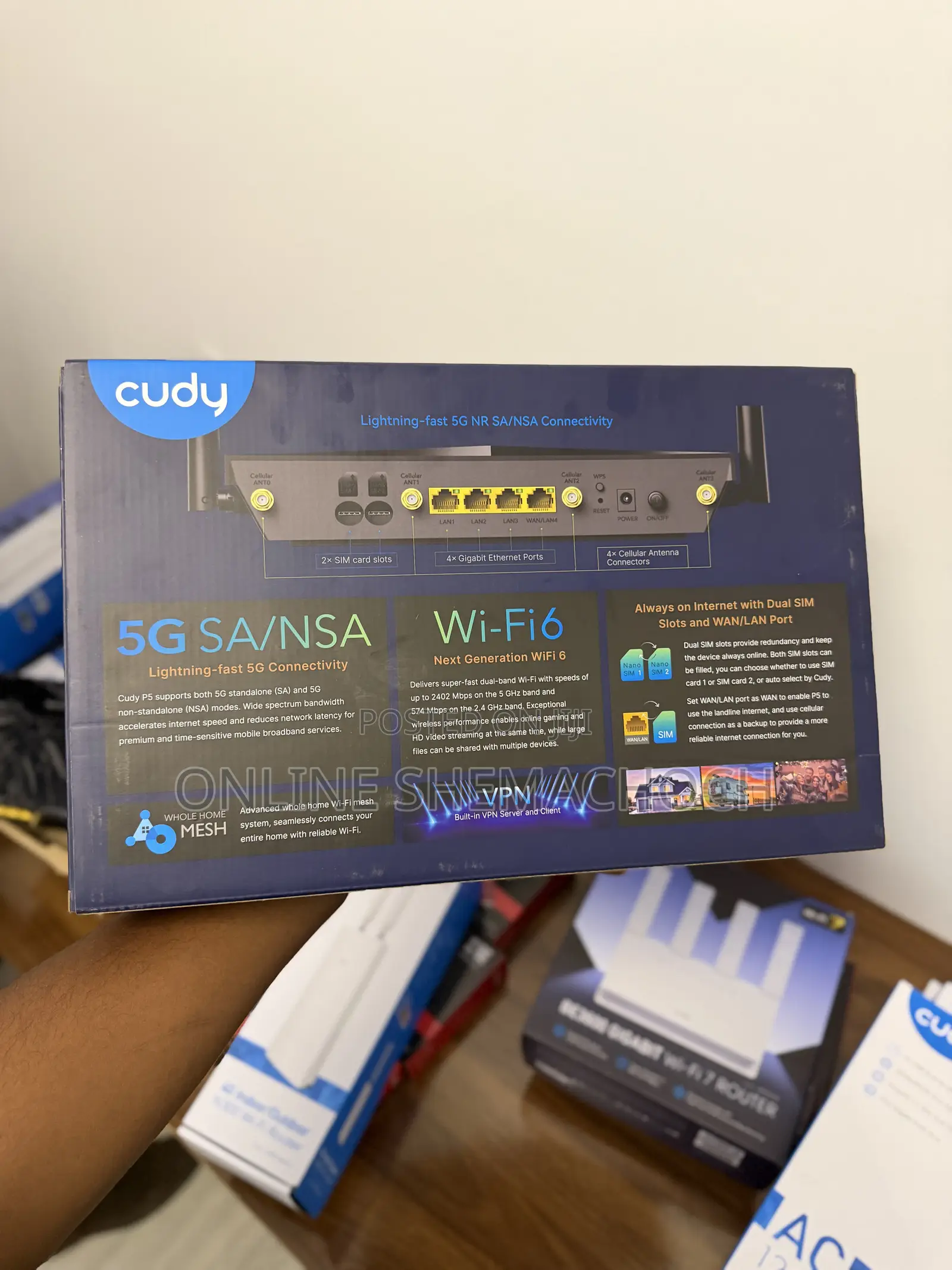 Cudy 5G NR AX3000 WiFi 6 Router (Dual SIM Slots)