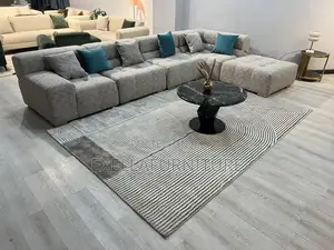 Modern L-Shaped Fabric Sofa Set