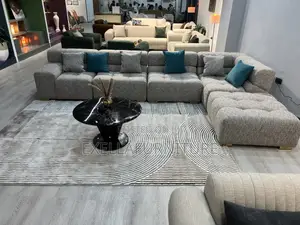 Modern L-Shaped Fabric Sofa Set