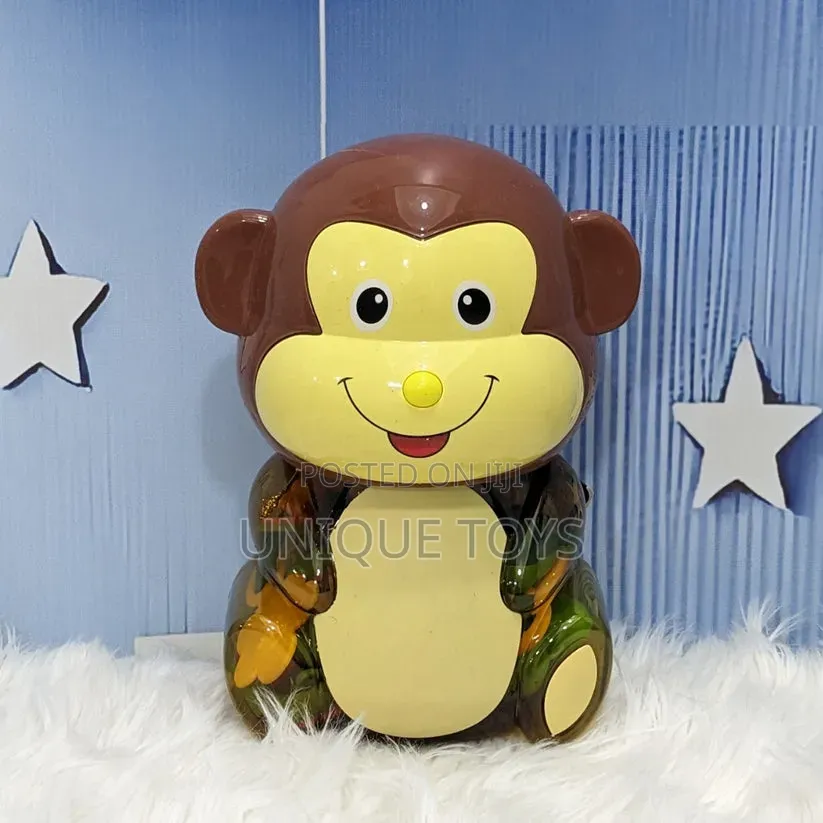 2-in-1 Baby Rattle Toy Set + Monkey Money Bank