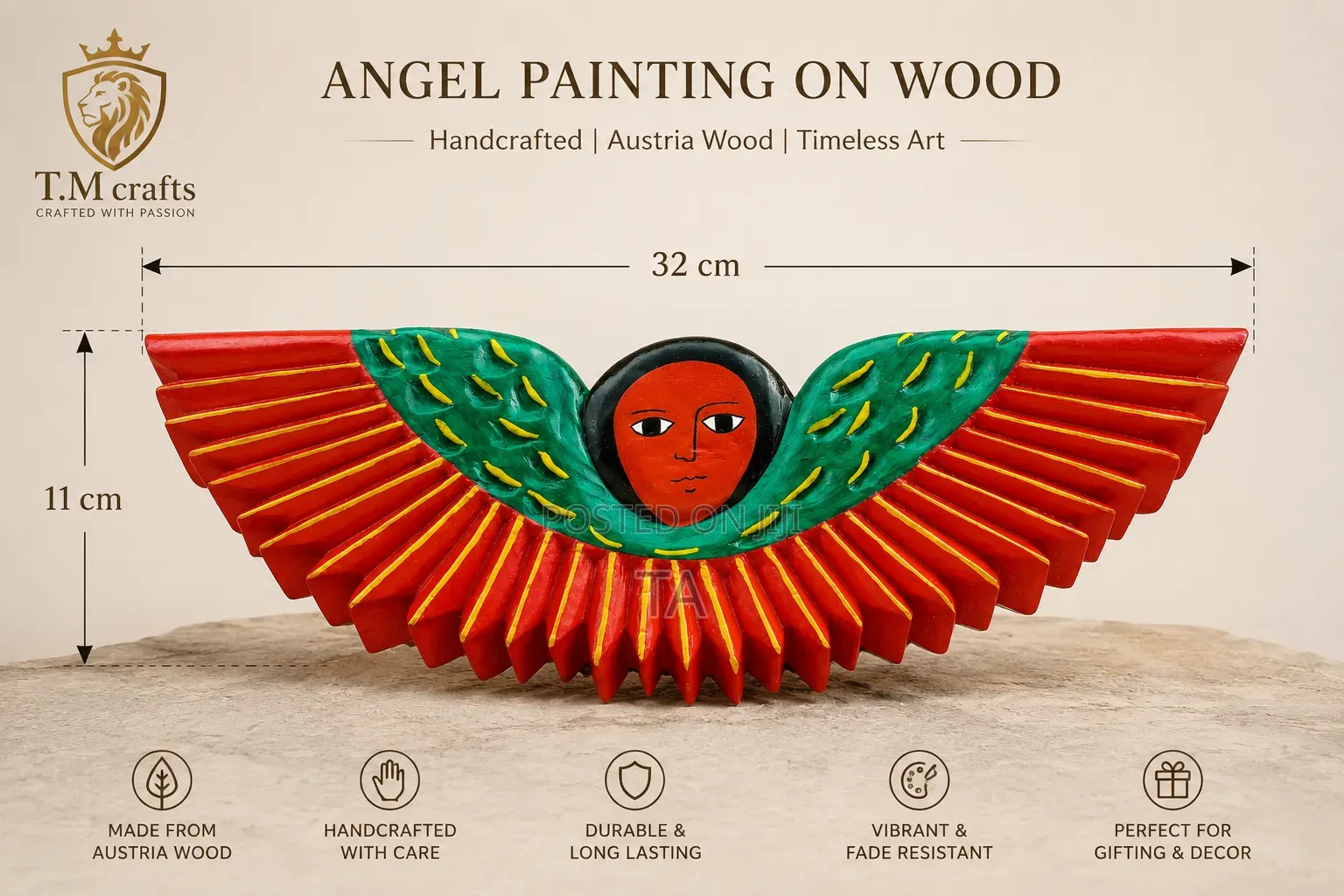 Ethiopian Angel Painting on Wood